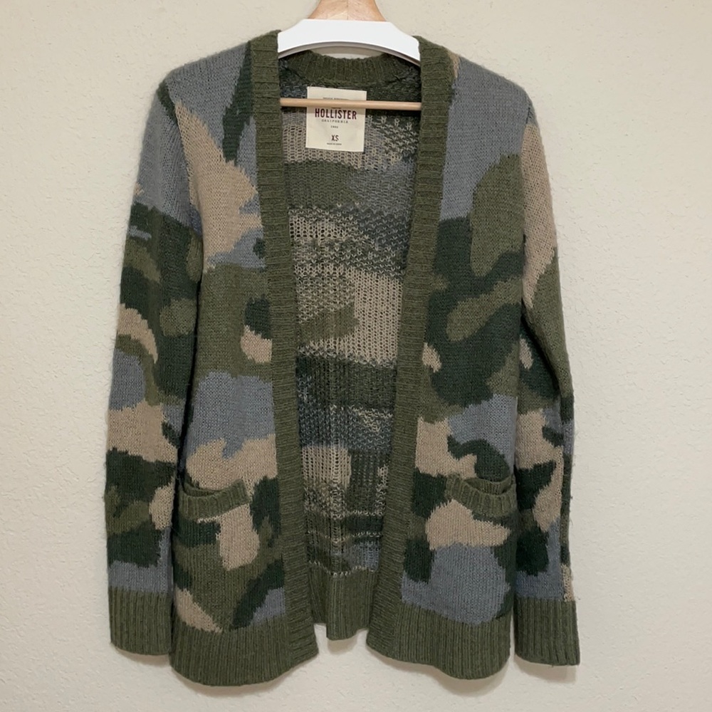 camouflage cardigan